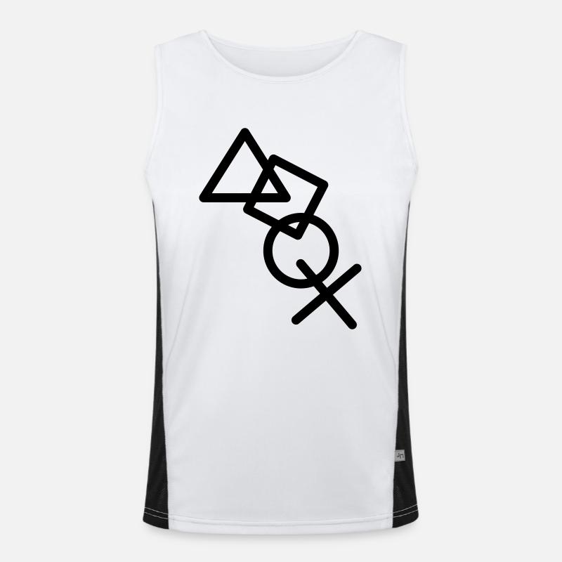 Cool X square triangle icons controller game kre Men's Functional Contrast Tank Top 