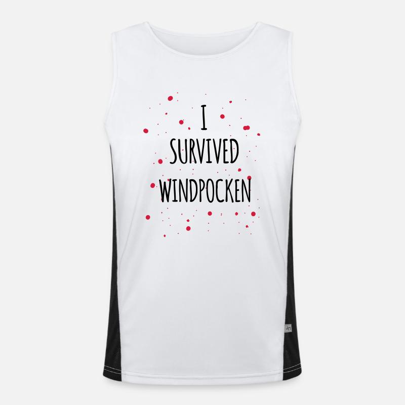 I survived chicken pox 2c Men's Functional Contrast Tank Top 