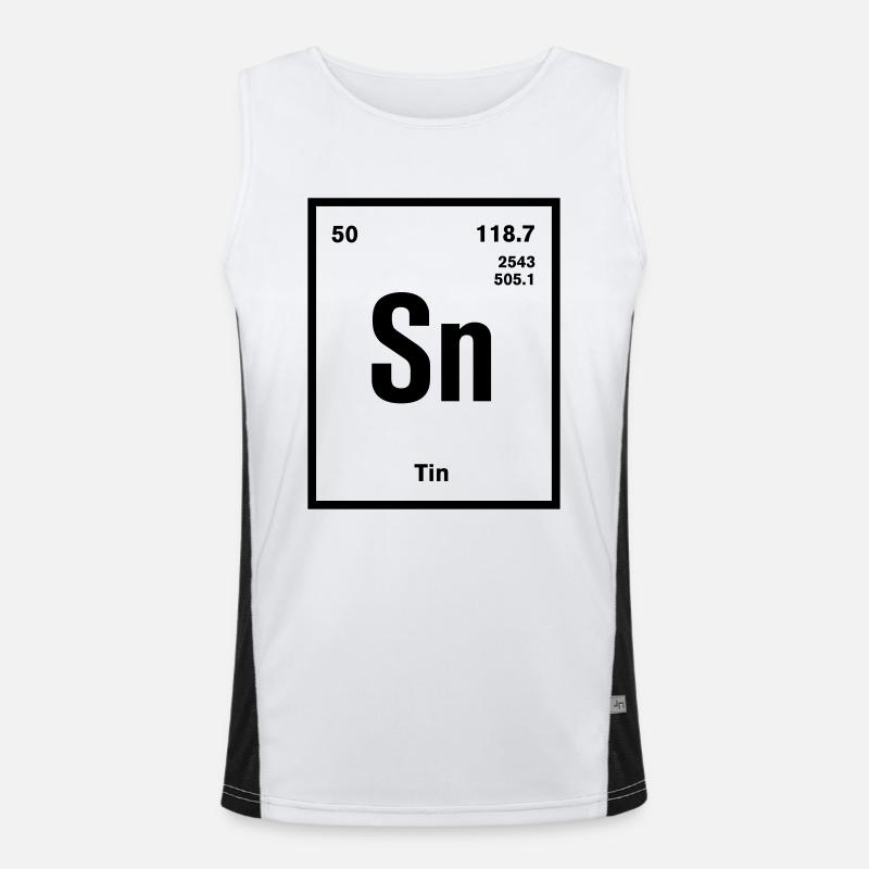 Tin Element im Periodensystem Funktionelles Kontrast-Tank Top für Männer 