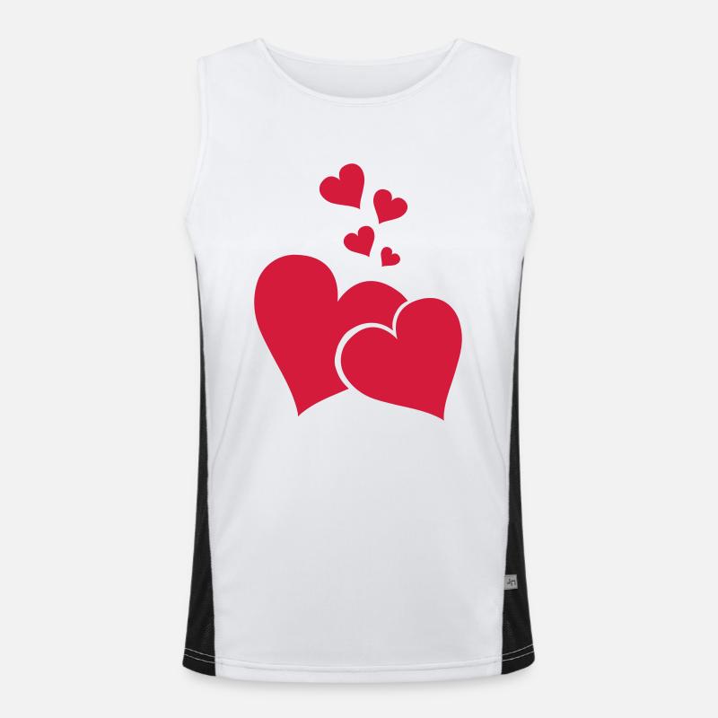 herzen_001 - Men's Functional Contrast Tank Top  - white/black