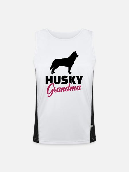 Husky - Funktionelles Kontrast-Tank Top für Männer  - Weiß/Schwarz