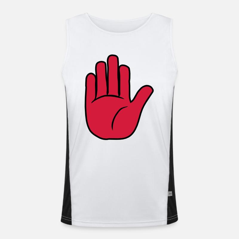 Stop Hand Zeichen Funktionelles Kontrast-Tank Top für Männer 