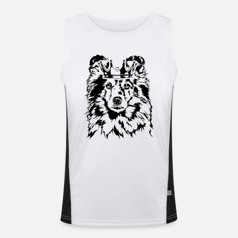 SHELTIE Krone Hunde Hund Wilsigns Funktionelles Kontrast-Tank Top für Männer 