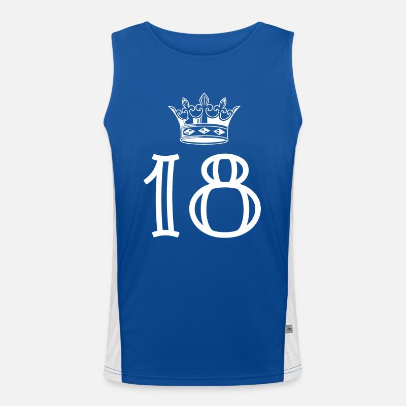 18 Zahl Krone Funktionelles Kontrast-Tank Top für Männer 