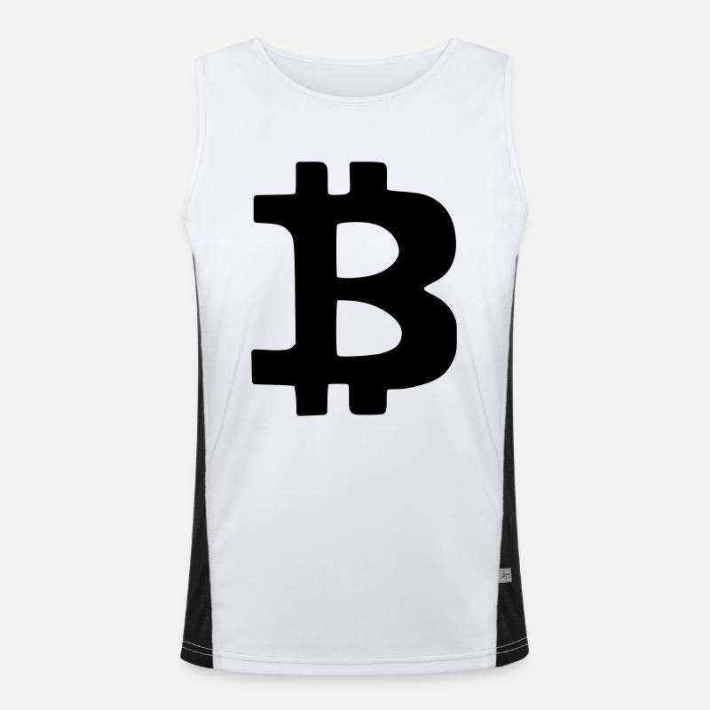 Bitcoin Krypto Währung virtuellen Lebens Vector Funktionelles Kontrast-Tank Top für Männer 