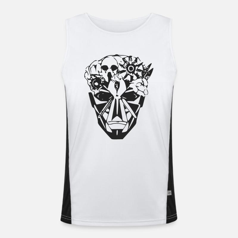 Futuristic skull Men's Functional Contrast Tank Top 