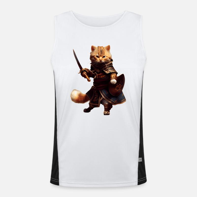 Chats pirate et flibustier avec manteau et épée Débardeur respirant contrasté Homme 