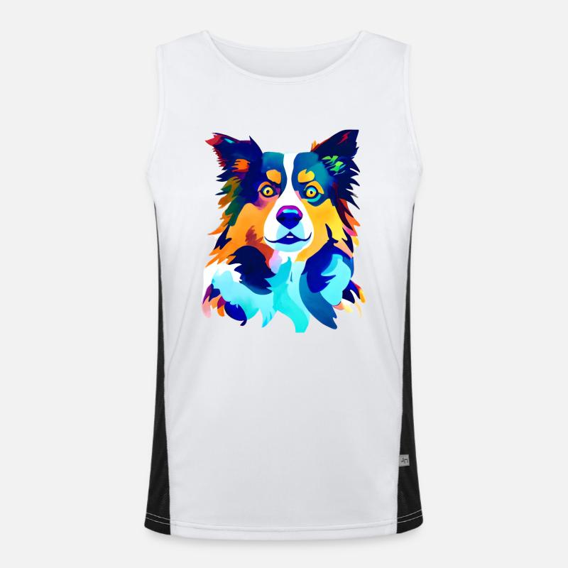 Hund Geschenk Hunde Schäferhund Hundehalter Funktionelles Kontrast-Tank Top für Männer 