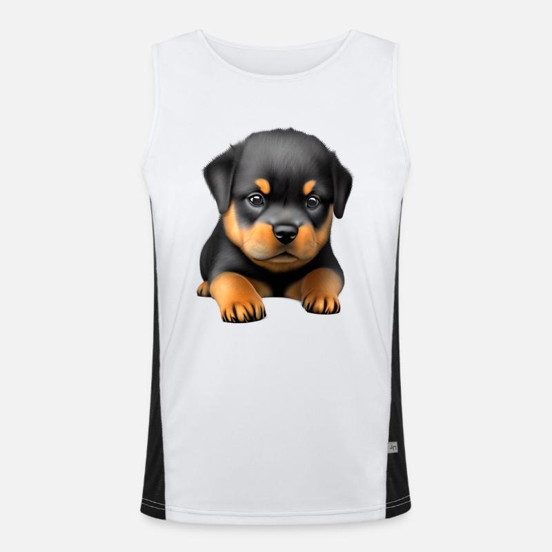 Rottweiler chiot Rottweiler chien chiot chiens Débardeur respirant contrasté Homme 