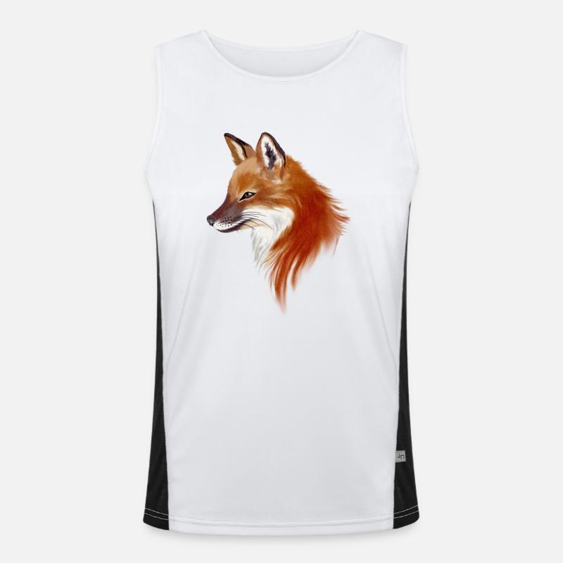 Fuchs Aquarell Funktionelles Kontrast-Tank Top für Männer 