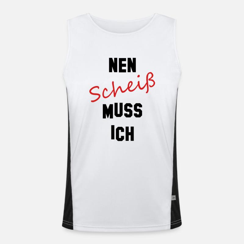 nen scheiß muss ich black red Funktionelles Kontrast-Tank Top für Männer 