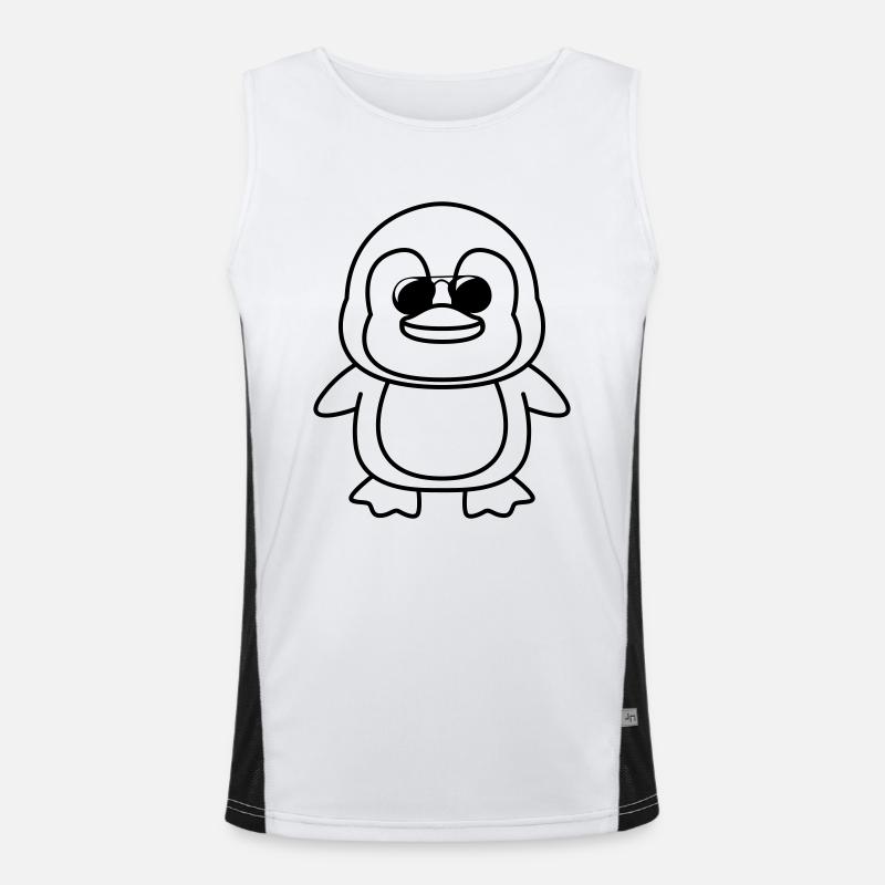 pinguin comic cool Funktionelles Kontrast-Tank Top für Männer 