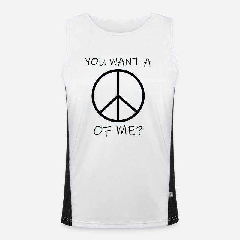 Du willst einen Frieden von mir? Funktionelles Kontrast-Tank Top für Männer 