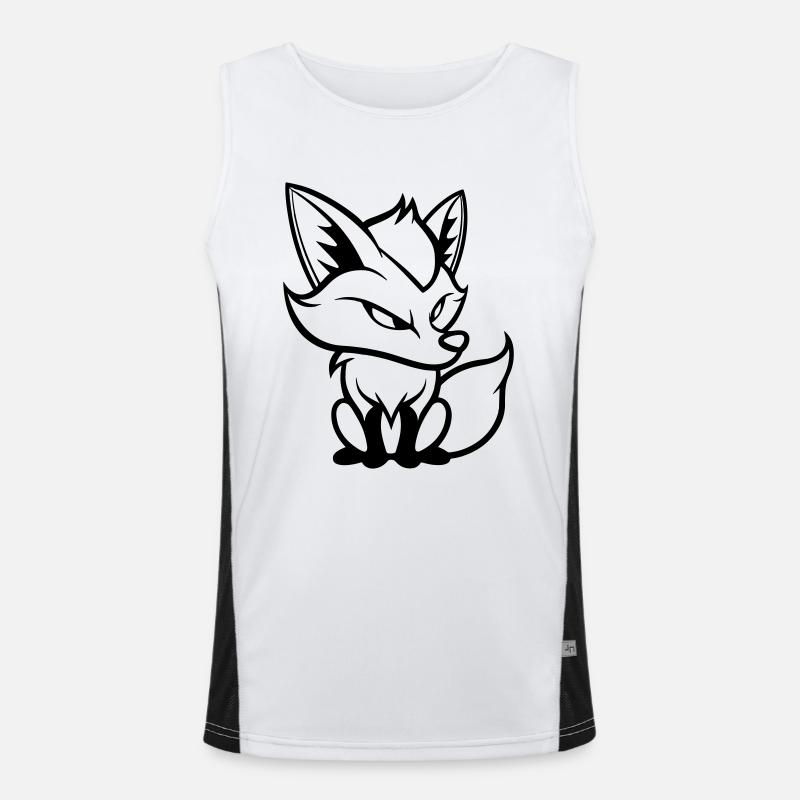 Fox Comic - Men's Functional Contrast Tank Top  - white/black