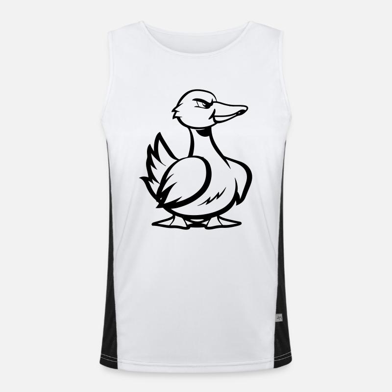 Duck Comic - Men's Functional Contrast Tank Top  - white/black