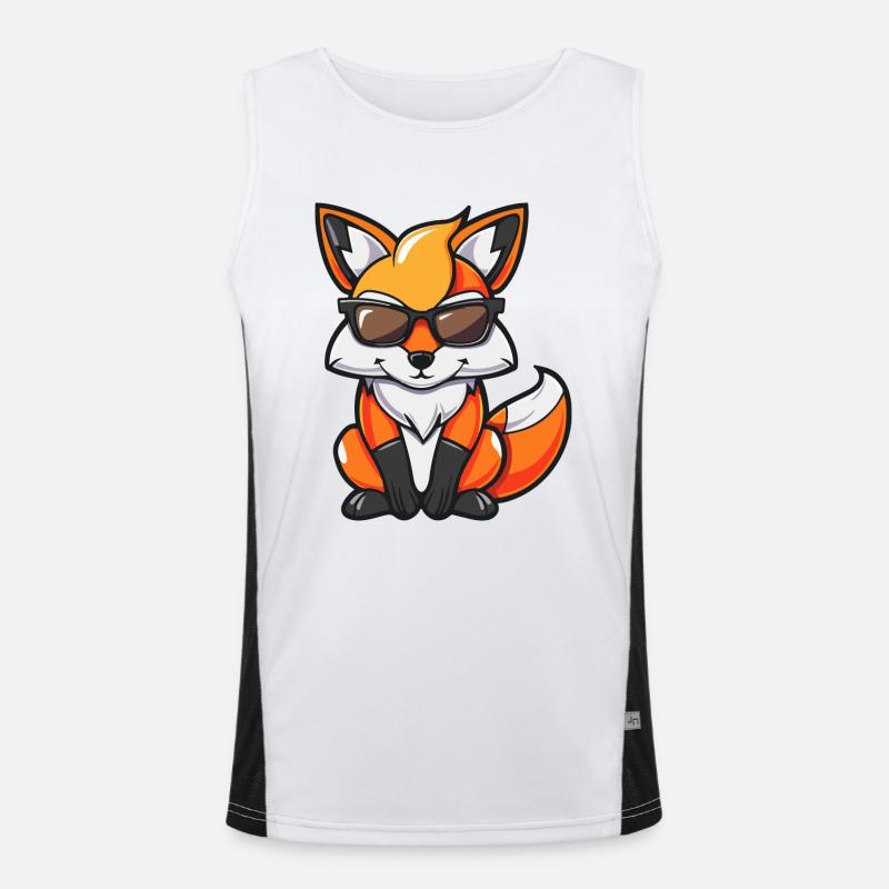 Fox Comic Cool - Men's Functional Contrast Tank Top  - white/black