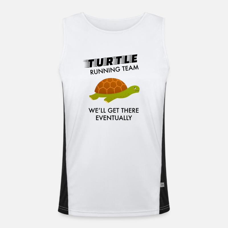 Turtle Running Team - Slow Marathon Run Runner Men's Functional Contrast Tank Top 