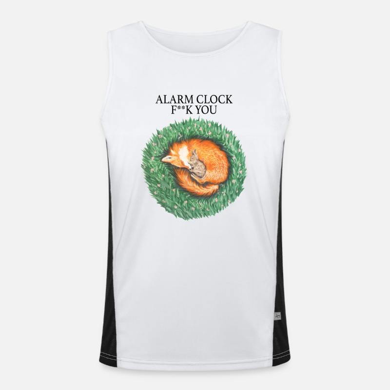 Fox and rabbit sleep peacefully Men's Functional Contrast Tank Top 