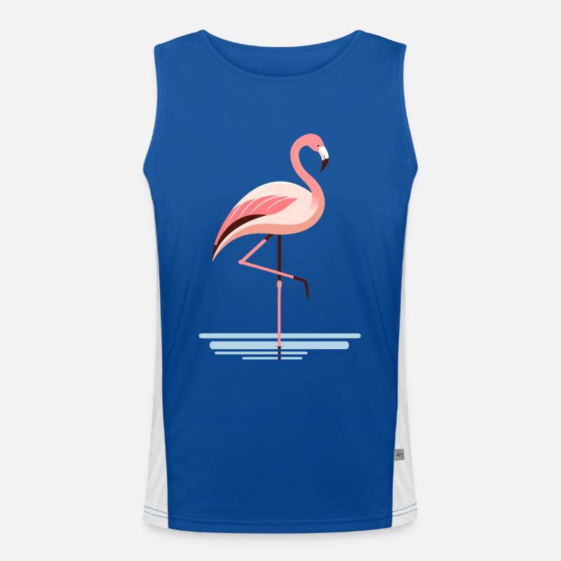 Flamant rose dans l’eau Débardeur respirant contrasté Homme 