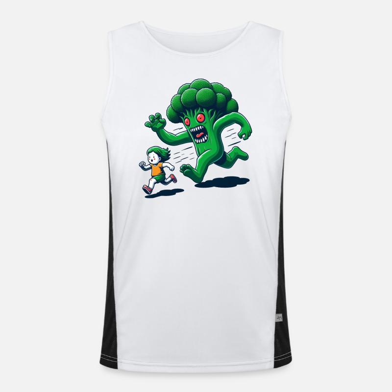 Monsters Broccoli Funny Men's Functional Contrast Tank Top 