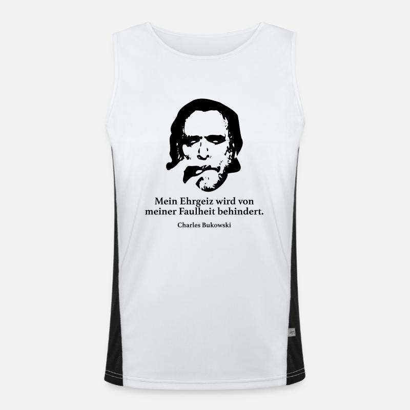 Bukowski: Mon ambition est de ma paresse b Débardeur respirant contrasté Homme 
