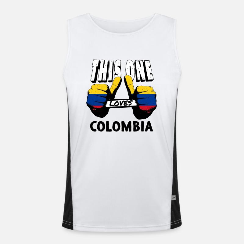 Drapeau Colombie Drapeau colombien vintage Débardeur respirant contrasté Homme 