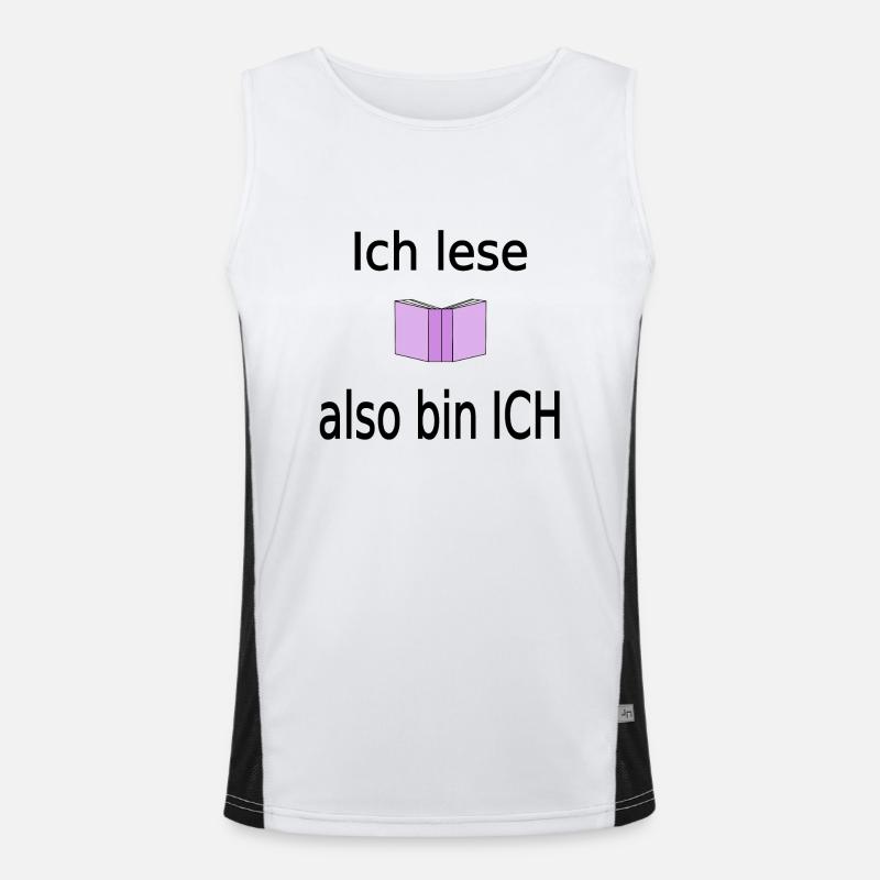 Ich lese also bin ich Funktionelles Kontrast-Tank Top für Männer 