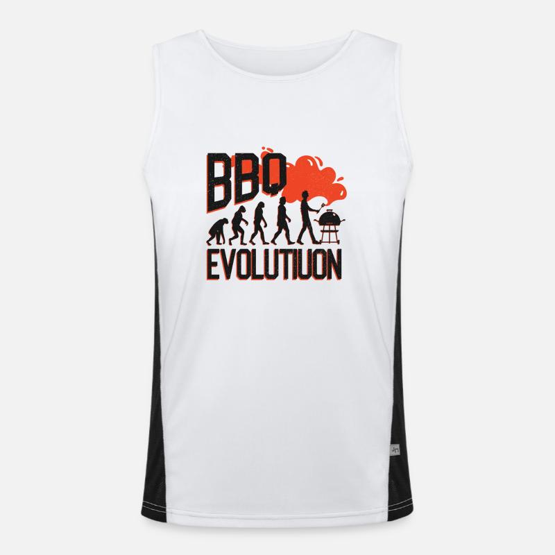 BBQ Evolution,Barbecue,Grill,Grillen,Party Shirt Funktionelles Kontrast-Tank Top für Männer 