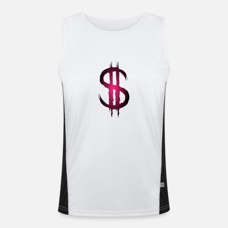 Dollarzeichen Dollar Geld Funktionelles Kontrast-Tank Top für Männer 