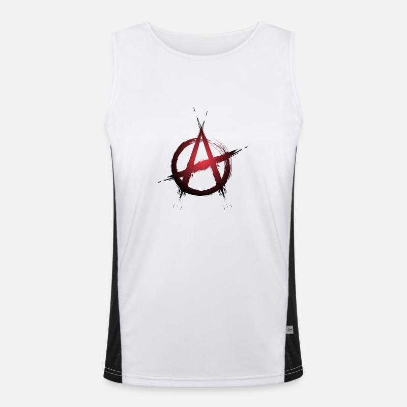 Anarchy symbol Men's Functional Contrast Tank Top 