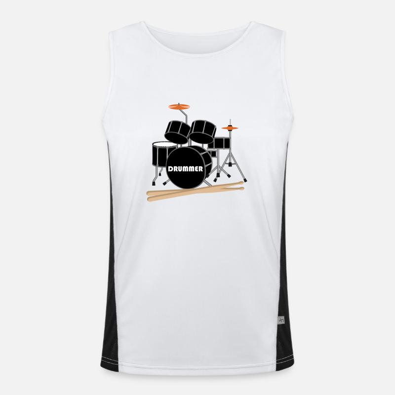 Drummer Schlagzeug Funktionelles Kontrast-Tank Top für Männer 