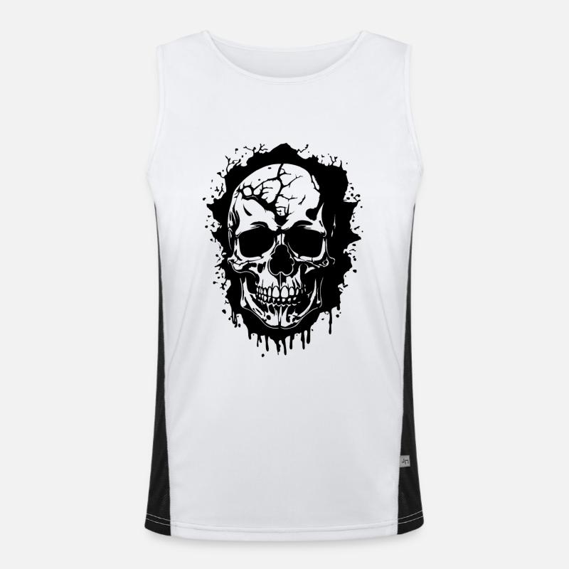 Dunkler Skull mit Flecken Funktionelles Kontrast-Tank Top für Männer 