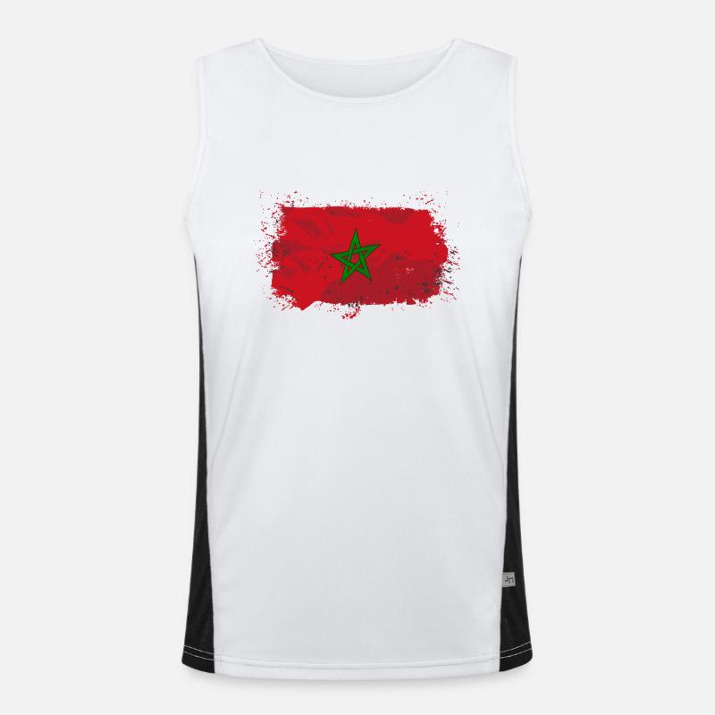 Morocco Flag Funktionelles Kontrast-Tank Top für Männer 