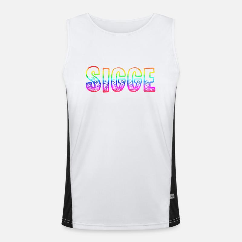 sigge rs rainbow - Men's Functional Contrast Tank Top  - white/black