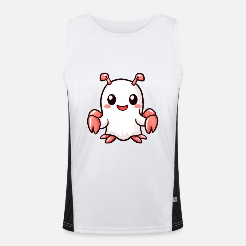 Lobster Crab Halloween Comic Ghost Men's Functional Contrast Tank Top 