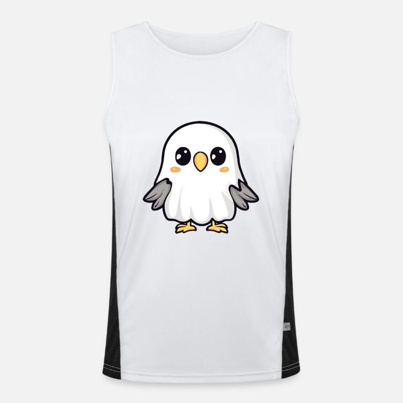 Eagle Halloween Comic Ghost - Men's Functional Contrast Tank Top  - white/black