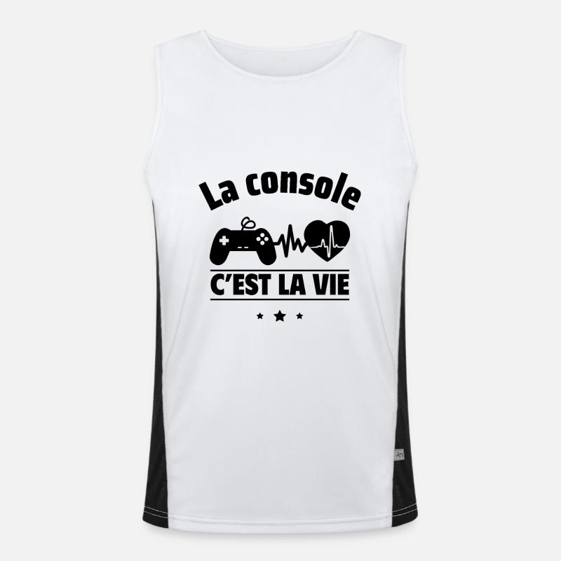 La console, c'est la vie,Geek,Gamer,Gaming Débardeur respirant contrasté Homme 
