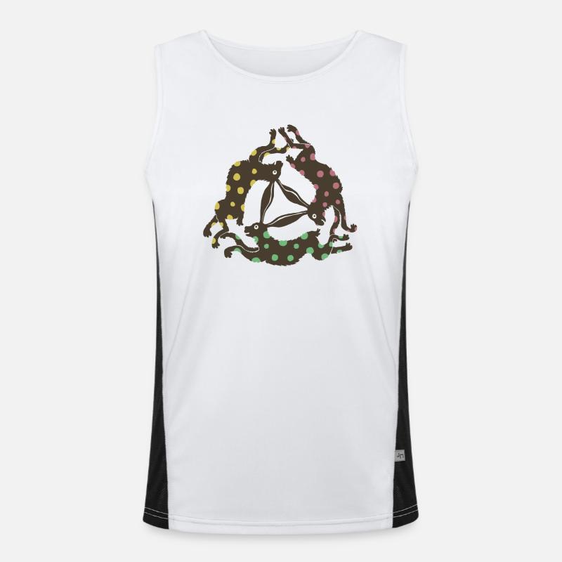 Drei Oster Hasen Funktionelles Kontrast-Tank Top für Männer 