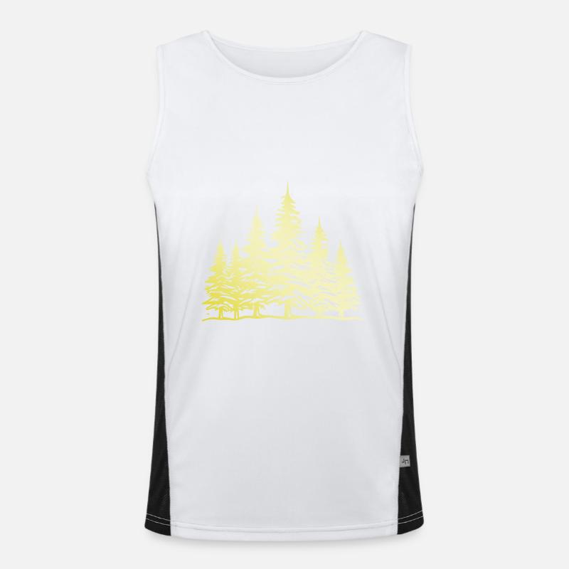 Forest Tree Gold - Men's Functional Contrast Tank Top  - white/black