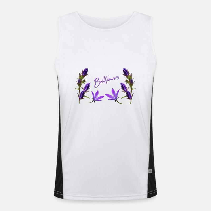 Glockenblumen Glockenblume lila Blumen Funktionelles Kontrast-Tank Top für Männer 