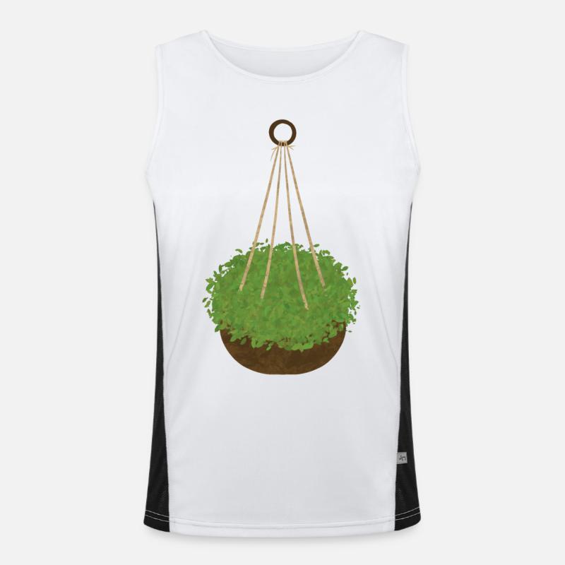 Plante Panier Suspendu Plante d’Intérieur Macramé Idée cadeau Débardeur respirant contrasté Homme 