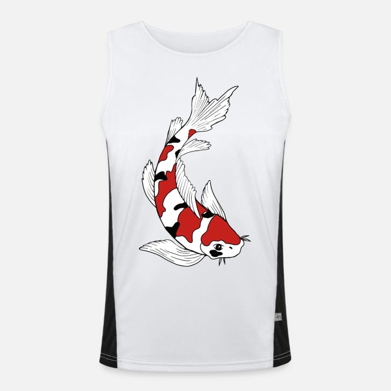 Koi Karpfen Funktionelles Kontrast-Tank Top für Männer 