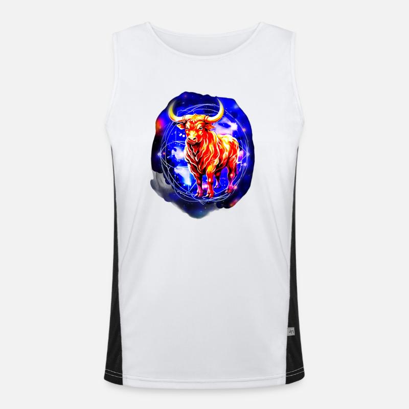 Sternzeichen Stier Funktionelles Kontrast-Tank Top für Männer 
