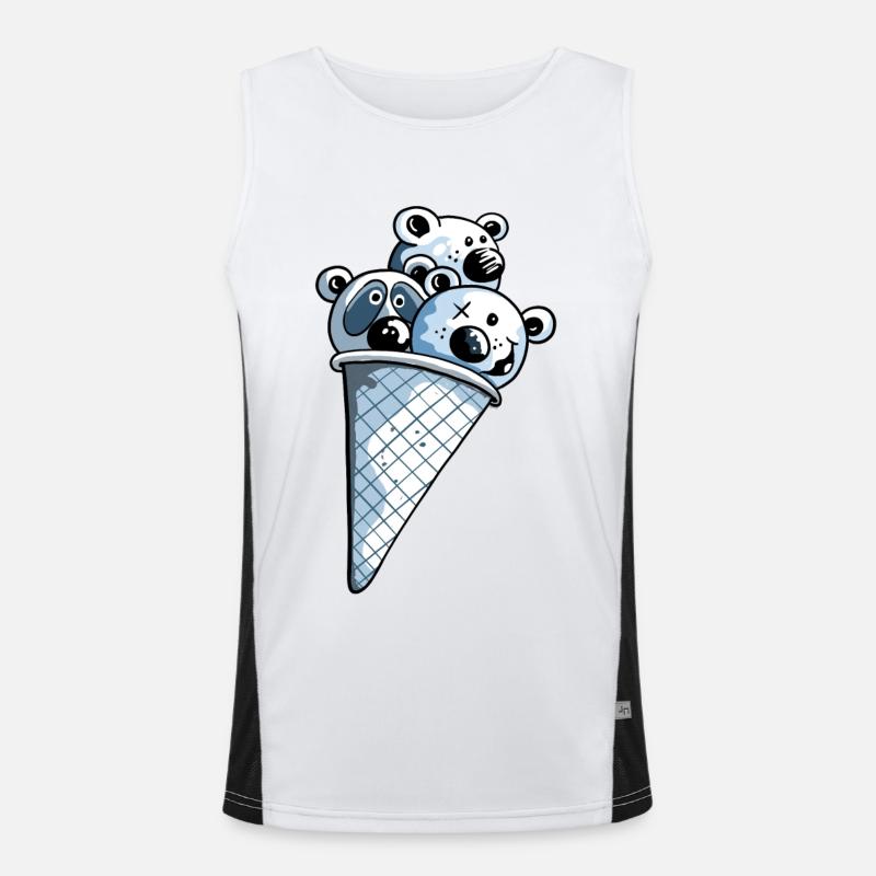 Bärchen in der Eistüte Funktionelles Kontrast-Tank Top für Männer 