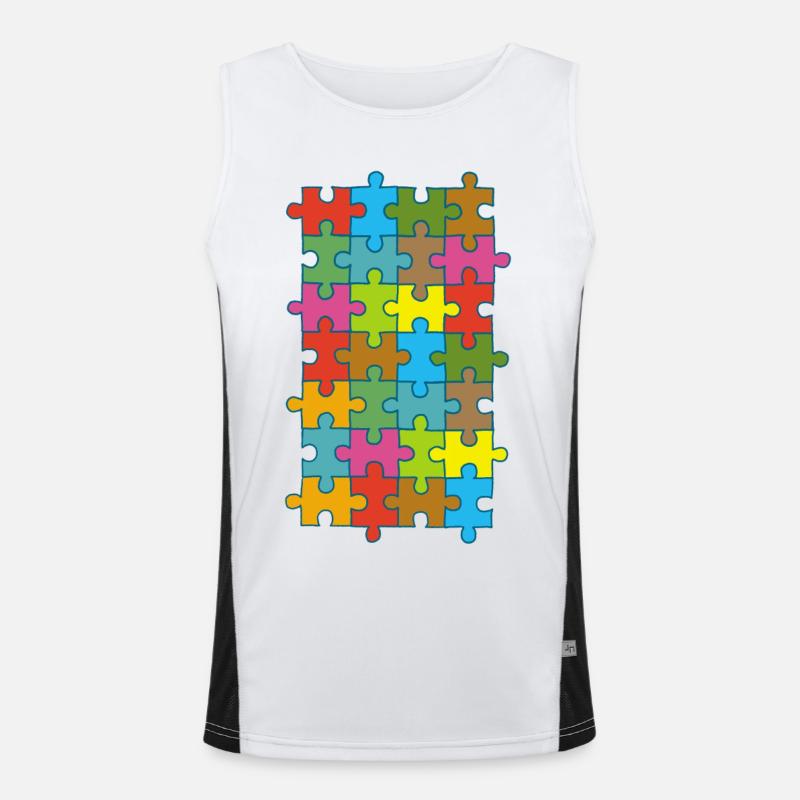 Puzzle multicolore Débardeur respirant contrasté Homme 