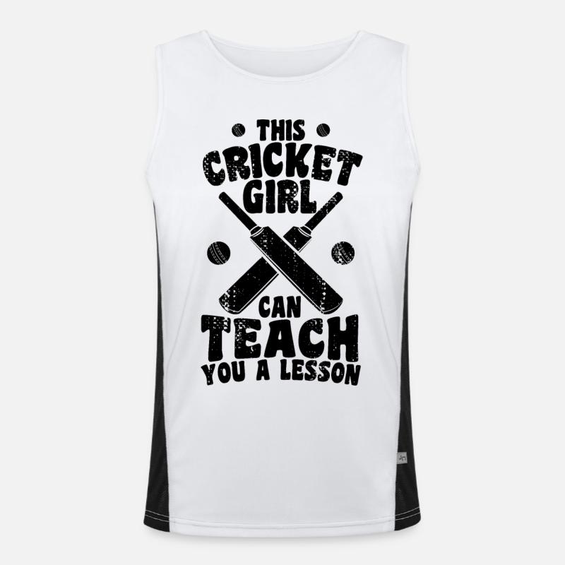Cricket Mädchen erteilt dir eine Lektion Funktionelles Kontrast-Tank Top für Männer 