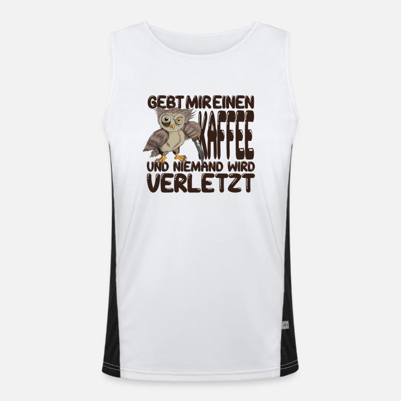 Eule Barista Lebensretter Kaffee Coffee Cappuccino Funktionelles Kontrast-Tank Top für Männer 