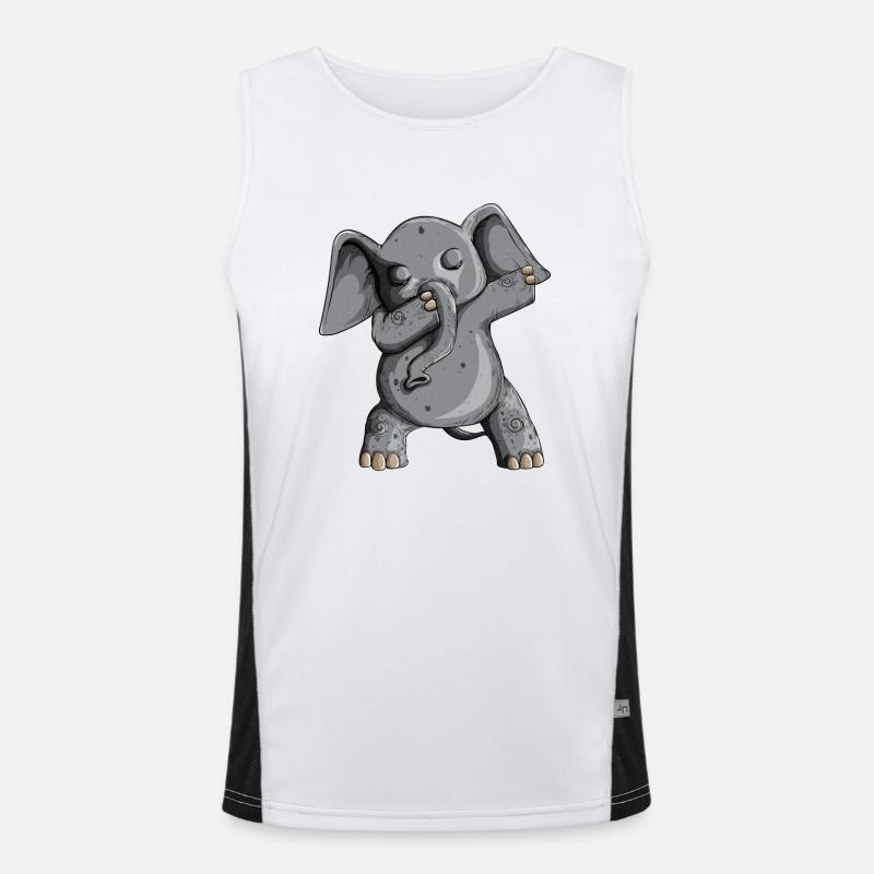 Dab Elefant Kinder Tanzen Dabbing Babyelefant Funktionelles Kontrast-Tank Top für Männer 