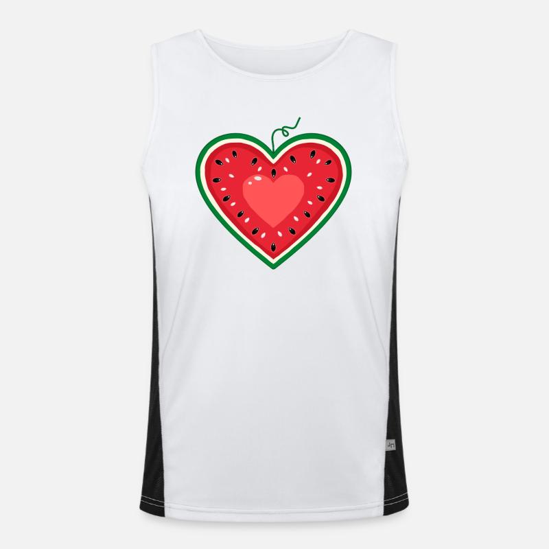Conception de pastèque comme un cœur Débardeur respirant contrasté Homme 