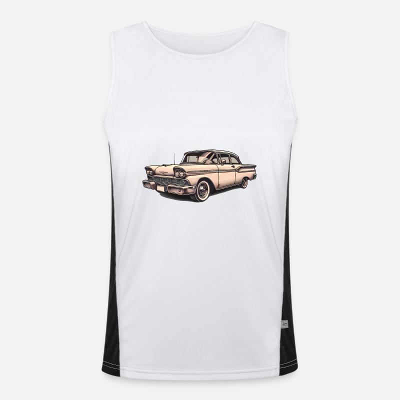 Oldtimer Oldtimer Illustration Funktionelles Kontrast-Tank Top für Männer 